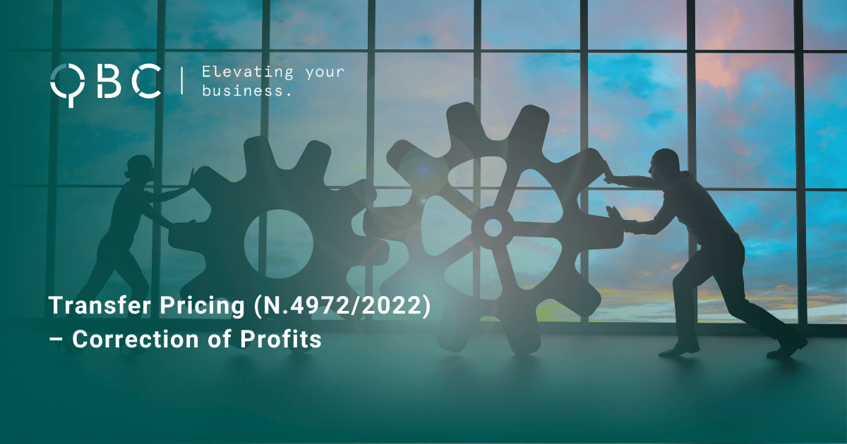 Transfer Pricing (Ν.49722022) – Correction of Profits