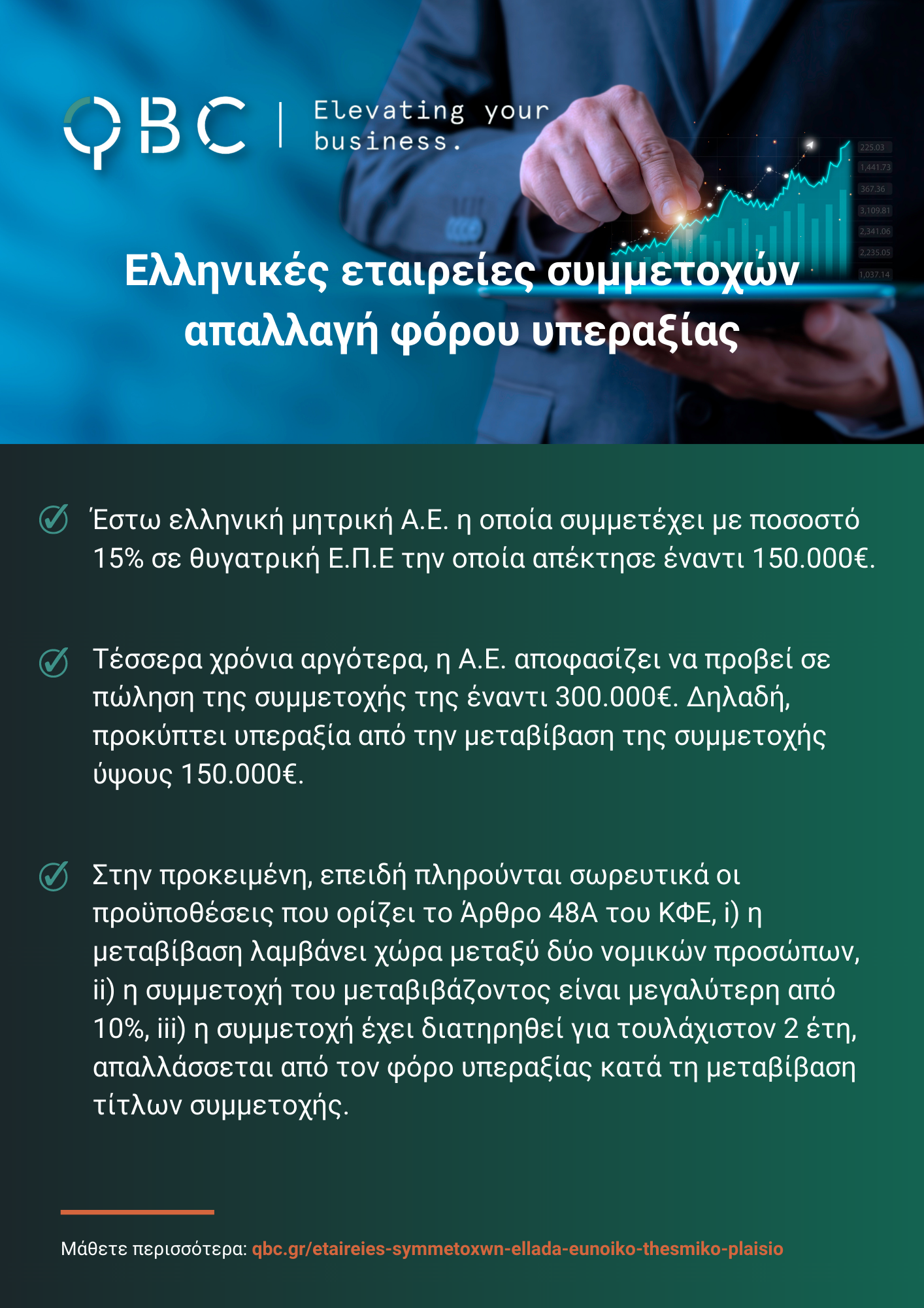 Ελληνικές εταιρείες συμμετοχών (holding companies) απαλλαγή φόρου υπεραξίας Ελληνικές εταιρείες συμμετοχών (holding companies) απαλλαγή φόρου υπεραξίας