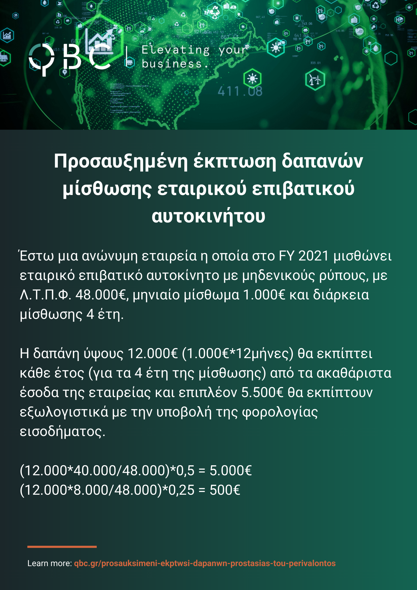 Προσαυξημένη έκπτωση δαπανών μίσθωσης εταιρικού επιβατικού αυτοκινήτου Προσαυξημένη έκπτωση δαπανών μίσθωσης εταιρικού επιβατικού αυτοκινήτου